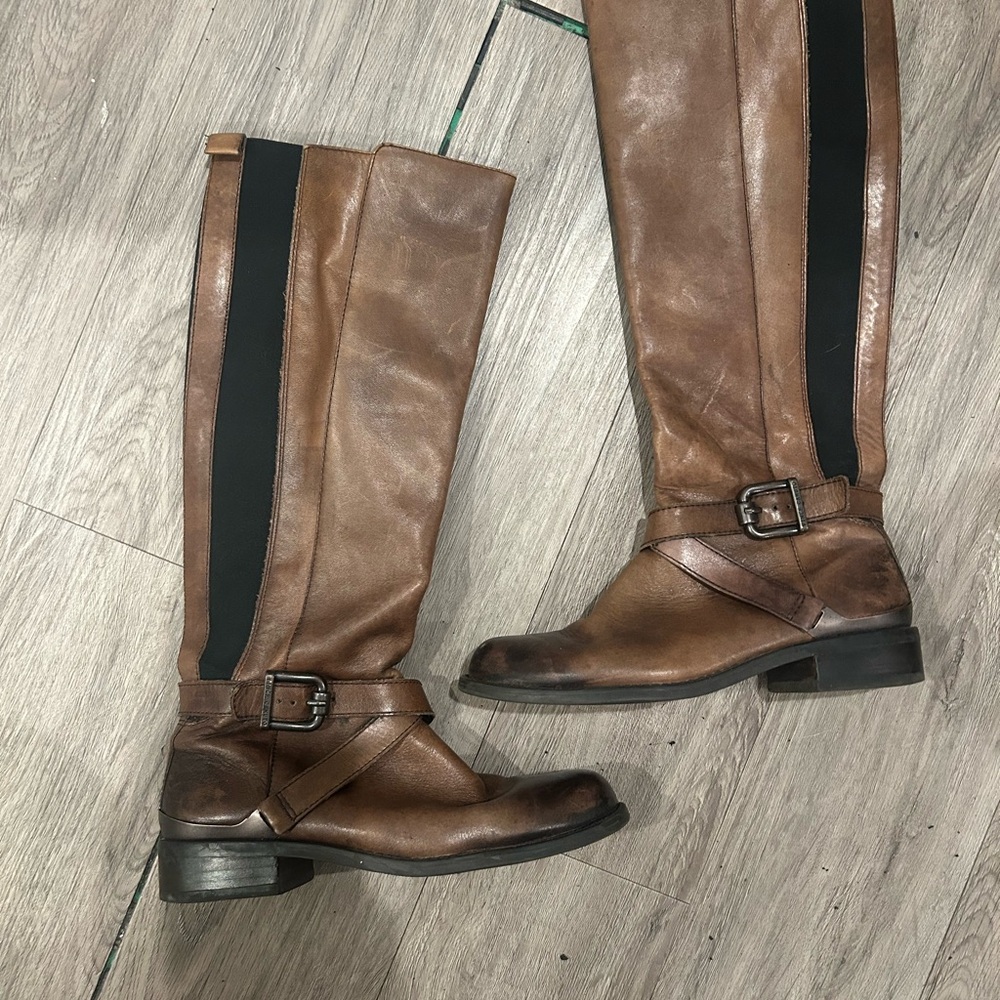 Vince Camuto Brown and Black Combat Boots